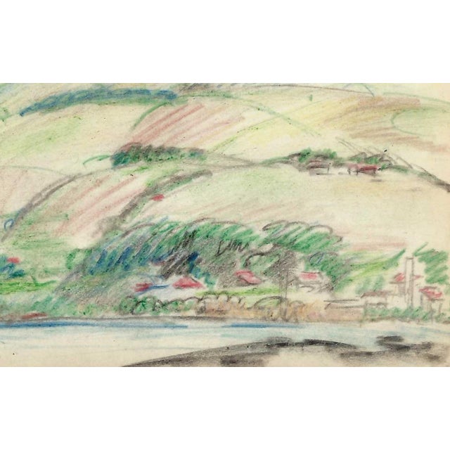 Grace Spongberg (American, 1906-1992) "Mauna Kea from Naniloa" oil pastel on paper, titled and estate stamp on reverse....