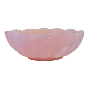 Large Rose Quartz Lotus Bowl 11"