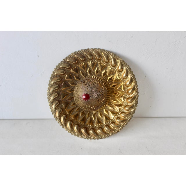 Moroccan Style Decorative Brass Wall Light Sconce Vintage. Unique light fixture with a moroccan style deep dish shape with...