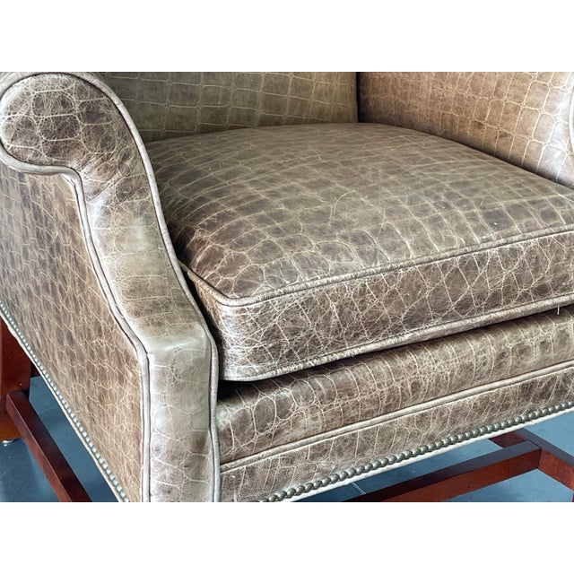 Brown Vintage Wingback Chair by Century Furniture (Lt Designs) For Sale - Image 8 of 12