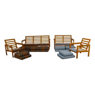 1970s Danish Modern Teak Room Set Sofa Loveseat and Pair of Armchairs For Sale