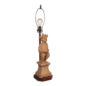 Vintage Italian Terracotta Stoneware Pottery Monkey Lamp