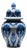 Handmade Ceramic “Kupecik” Ginger Jar (20cm) – Blue Iznik Tulips on Stippled Dotwork – Lidded Vase For Sale