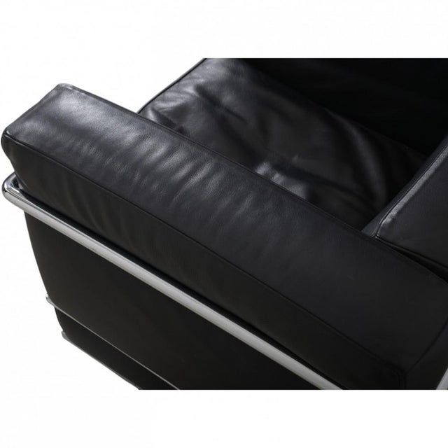Black LC2 Chair in Black Leather by Le Corbusier, 2000s For Sale - Image 8 of 17