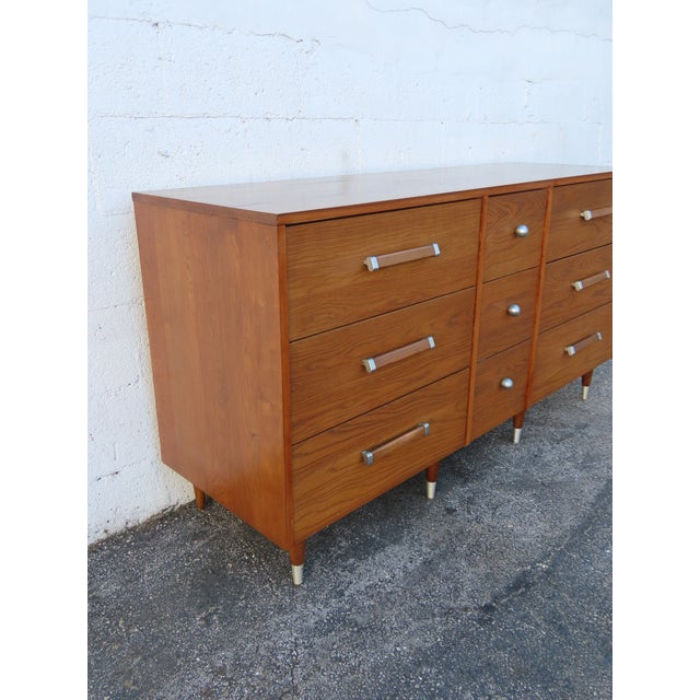 Mid Century Modern Royal Palm Solid Oak Long Low Dresser 5882 For Sale - Image 11 of 18