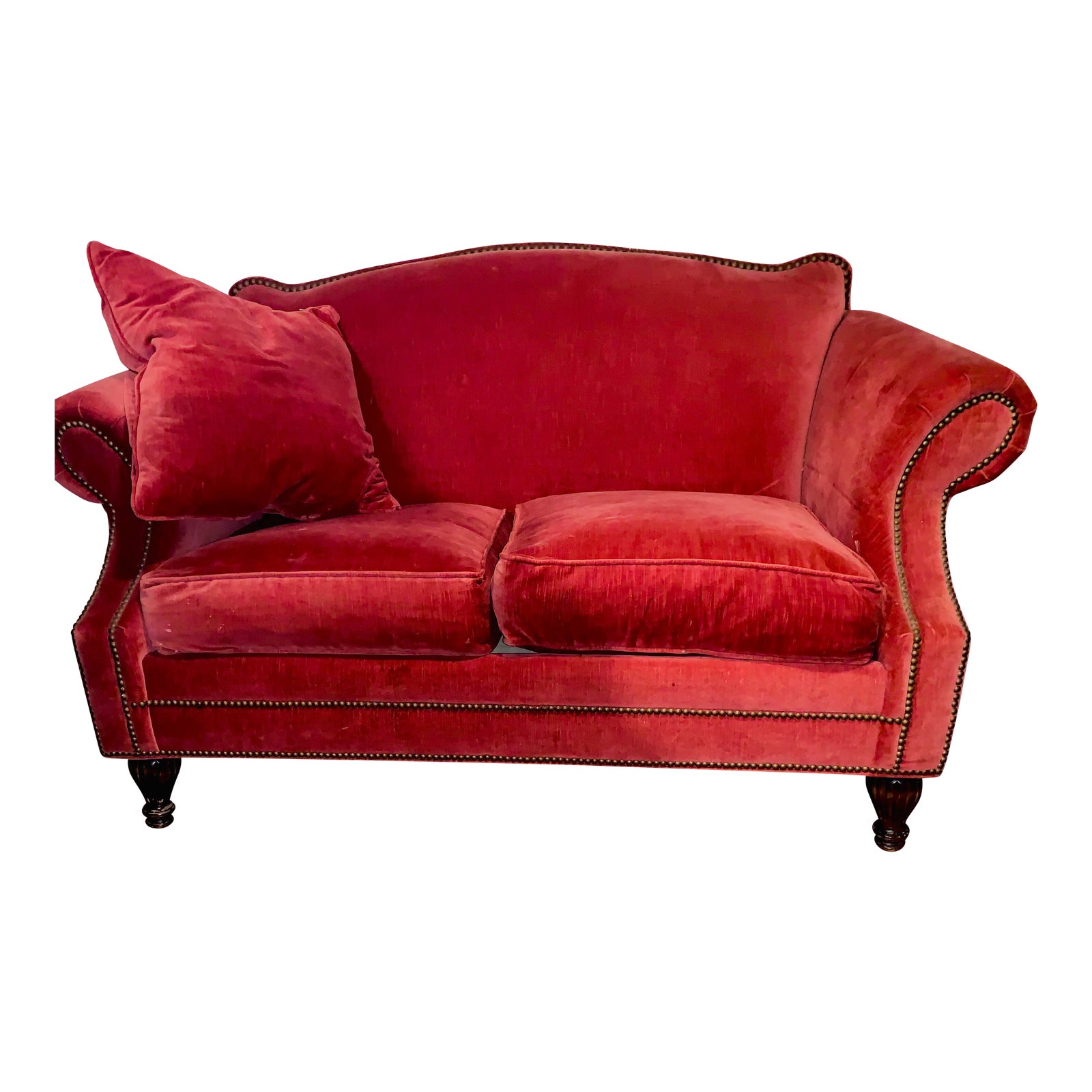 Late 19th Century Red Velvet Loveseat Chairish