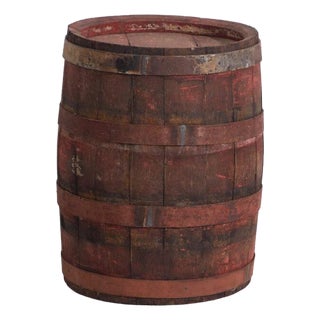 Antique Wooden Barrel with Iron Hoops, Hungary, 1930 For Sale