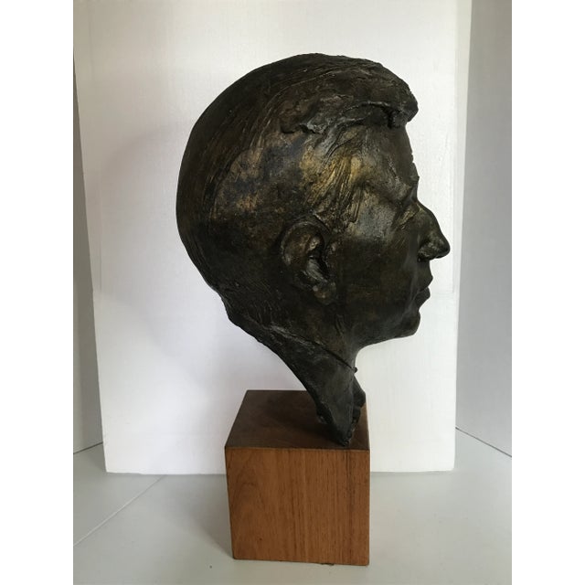 Late 20th Century Bronze Head Art Sculpture of a Man For Sale In New York - Image 6 of 13