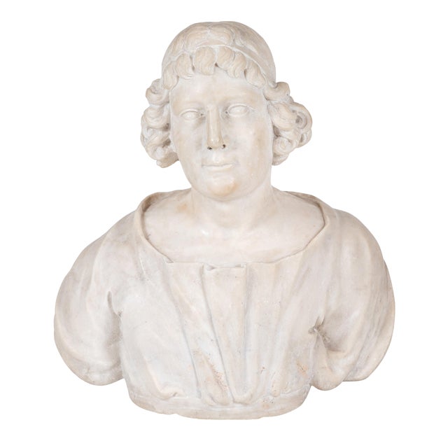 18th Century, Carrara Marble Bust, circa 1785 For Sale