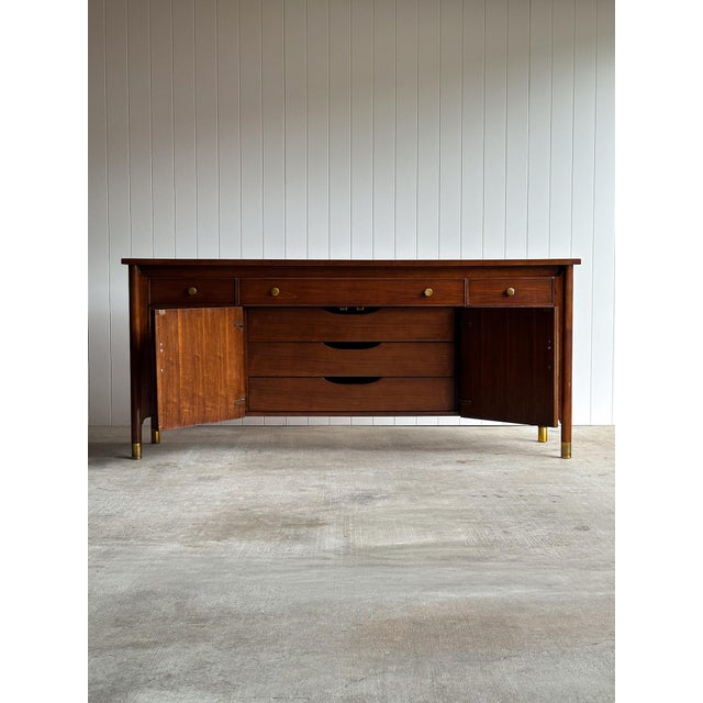 Mid-Century Modern Heritage Collection Walnut and Brass Sideboard For Sale - Image 9 of 17