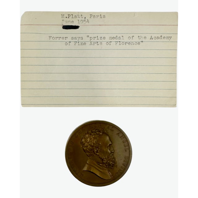 19th Century Bronze Medal Michelangelo Buonarroti by Santarelli Florence Italian Art Medal For Sale - Image 4 of 8