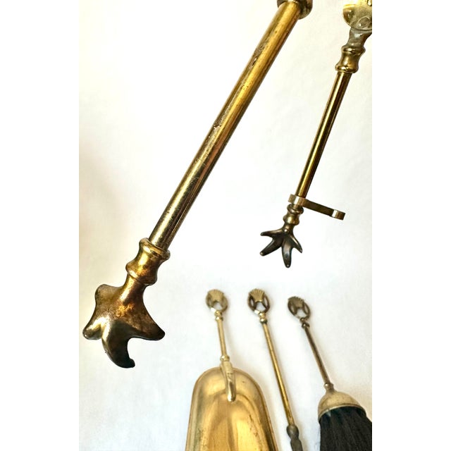 Small Vintage Brass Urn Fireplace Tool Set | Made in England For Sale In Denver - Image 6 of 9