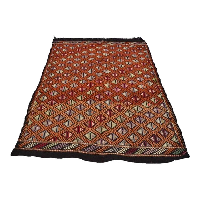 Antique Tribal Oushak Kilim Rug For Sale