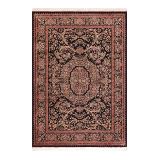 Art Nouveau 1990's Tamour Pak-Persian Black/Beige Wool Rug - 8'0'' X 10'4'' For Sale