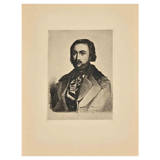 George Gorvel, Portrait, Etching, 19th Century For Sale
