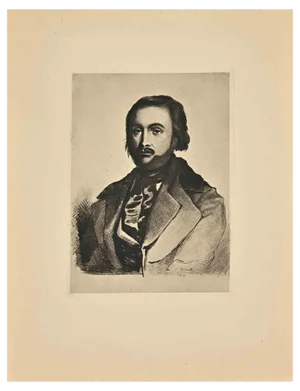 George Gorvel, Portrait, Etching, 19th Century