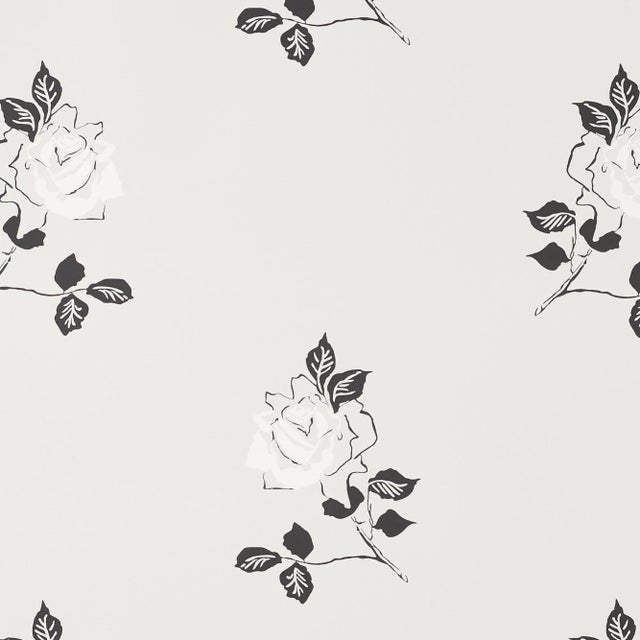 Sample - Schumacher Adele Wallpaper in Grisaille For Sale