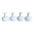 Petite White Ceramic Weed Pot Bud Vases by Dansk - Set of 4 For Sale