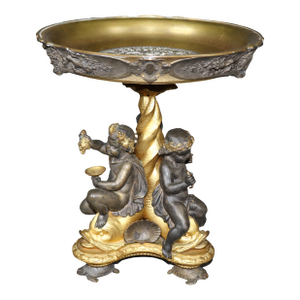 Late 19th Century Napoleonic Patinated and Gilt Bronze Centerpiece by Auguste Delafontaine