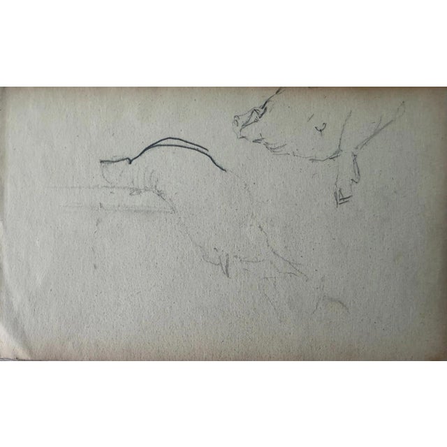 1920s Heinrich Pforr, 4 Drawings on 2 Sheets Home Slaughter of a Pig, Pencil For Sale - Image 5 of 11