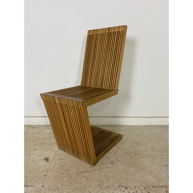 Mid 20th Century Brutalist Solid Wood Zig Zag Chair For Sale - Image 9 of 9