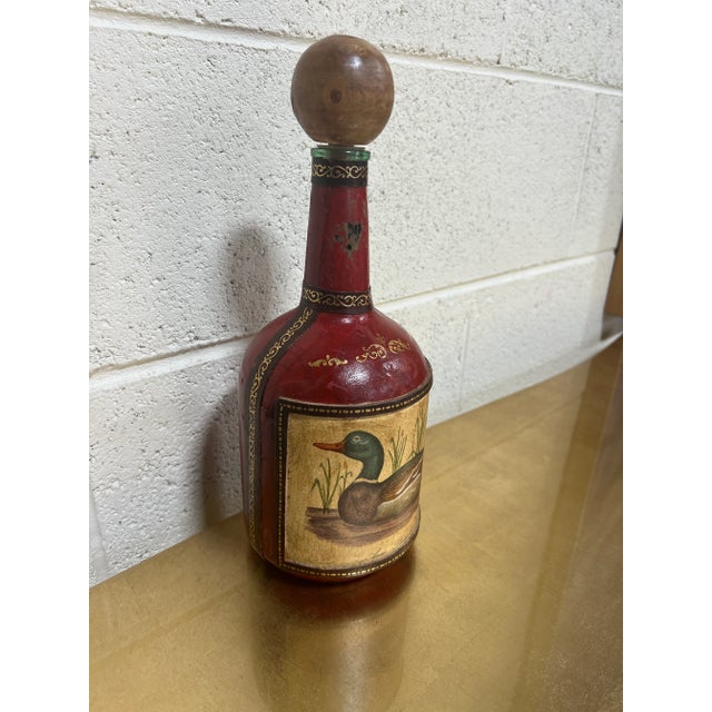 Who doesn’t love an Italian leather liquor bottle! Beautiful condition. Actually functional. Cork comes and is plastic....