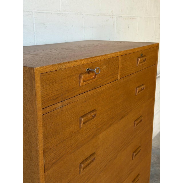 Oak High Dresser by Holger Jensen for FDB Møbler Danish Mid-Century Modern 1960s For Sale - Image 10 of 12