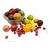 50 Pieces of Vintage Faux Fruits in Large Glass Bowl For Sale