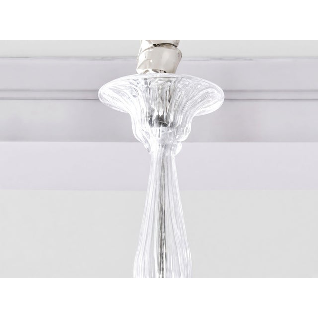 Custom Contemporary Italian 8-Arm Seeded Murano Glass Chandelier With Silver Accents For Sale - Image 10 of 10