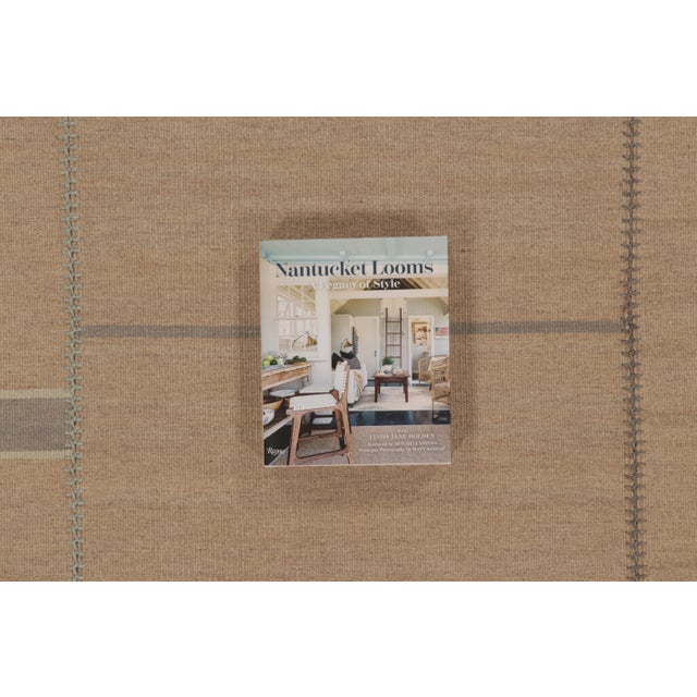 Rug & Kilim’s Contemporary Kilim With Rectangular Designs in Beige & Blue For Sale - Image 9 of 10