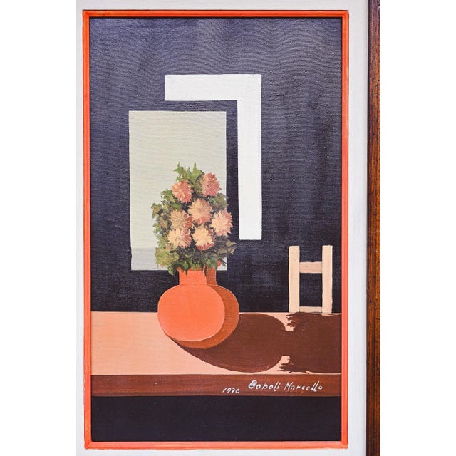 Painting by the famous Italian Surrealist Marcello Boboli (Florence, 1934) - Sold with a solid wood frame. The canvas...