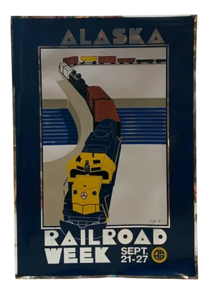 1980 Alaska Railroad Week Silkscreen by Susan Ogle