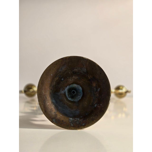 Late 19th Century Brass Candelabra Menorah For Sale In Boston - Image 6 of 8