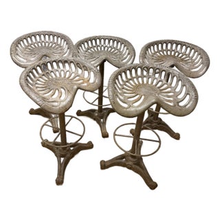 Late 19th Century Baker & Hamilton Cast Iron Bar Stools (Set of 5) For Sale