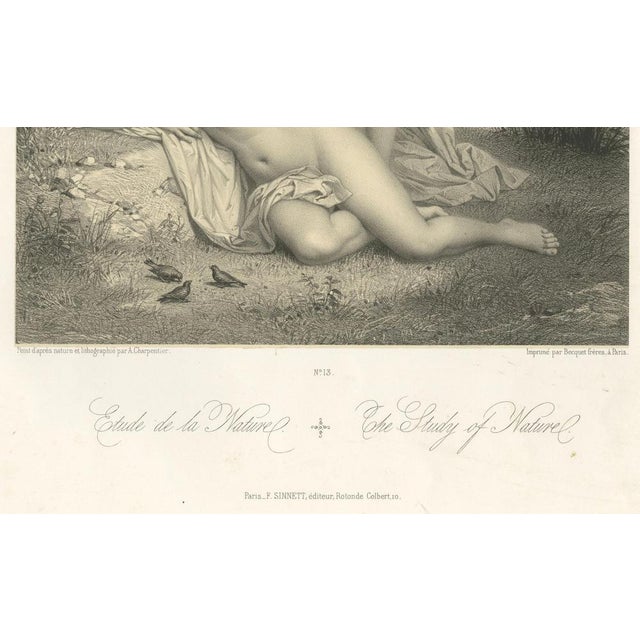 Charpentier, Les Sylphides Nude, Study of Nature, 1840, Lithograph For Sale - Image 4 of 10