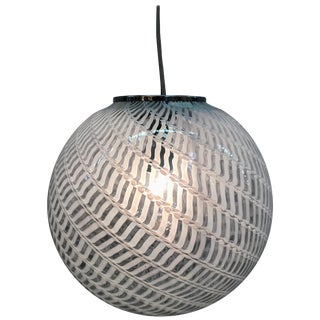 1970s Murano Italy Glass Globe Pendant Light For Sale