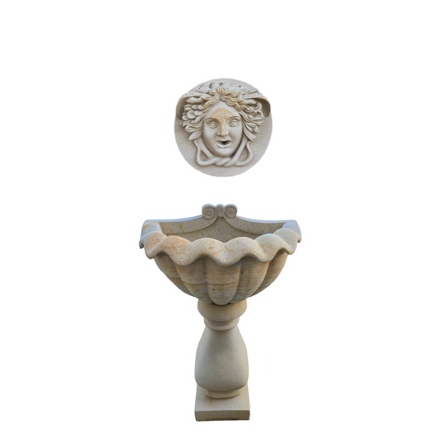 Italian Style Hand-Carved Gorgon Head Wall Fountain Made by Contemporary Sculptor Andrea Distefano For Sale - Image 11 of 11