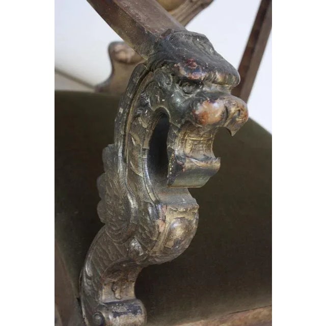 Majestic Odd Fellows Carved and Painted Armchair For Sale - Image 11 of 11