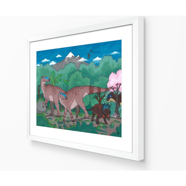 Atelier Aria Lumae Kai Hanna Van Wouden Dinosaur Paradigm Original Gouache Fine Art Cotton Rag Gallery Board Print 24 X 18 For Sale - Image 15 of 15