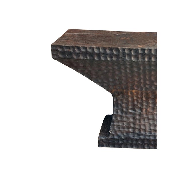 Solid Teak Wood Console Table Espresso Finish Modern Organic For Sale - Image 4 of 8