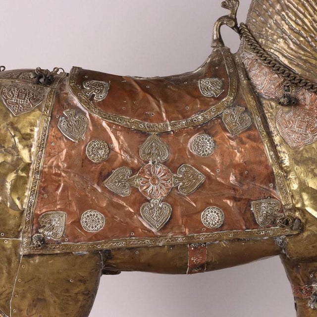 Horse Sculpture, Wood, Brass and Copper Sheet Metal For Sale - Image 5 of 11