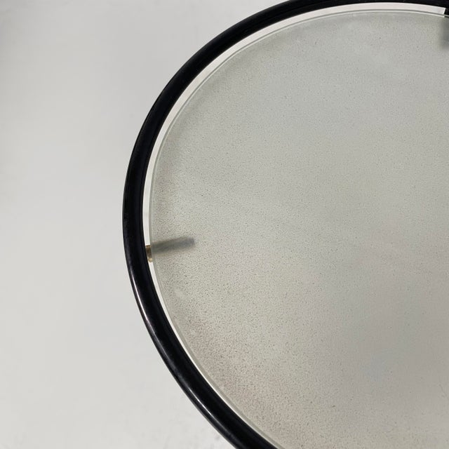 Italian Modern Coffee Table with Ashtray in Black Metal and Glass, 1980s For Sale - Image 10 of 18