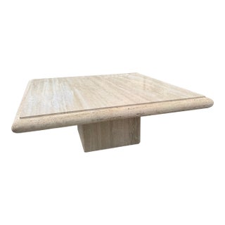 Vintage Italian Travertine Coffee Table by Stone International For Sale