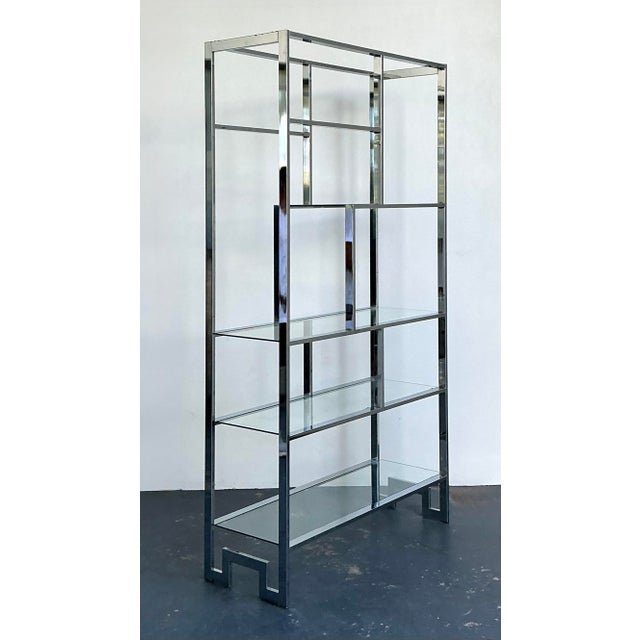 Milo Baughman Vintage Polished Chrome Etagere After Milo Baughman For Sale - Image 4 of 12