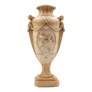 Marwal Industries Chalkware Greek Roman Cherub Urn Vase, 21"