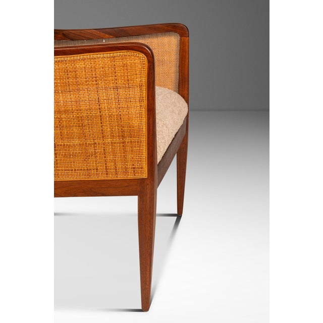 Set of Two (2) Rare Mid-Century Modern Caned Lounge Chairs in Walnut Attributed to Kipp Stewart for Directional, Usa, C. 1950s For Sale - Image 12 of 17