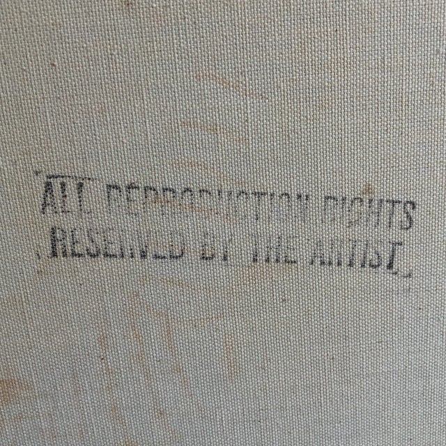 Circa 1970, Oil on Canvas Child Playing on Beach For Sale - Image 9 of 10