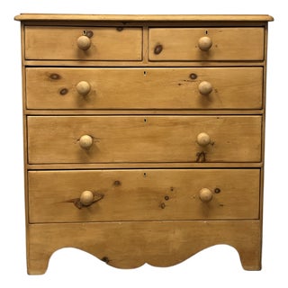 19th Century English Pine Chest of Drawers For Sale