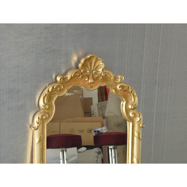 Vintage French Provincial Gold Syroco Style Wall Mantle Mirror For Sale - Image 4 of 16