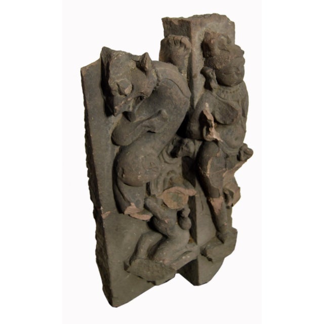 Asian 17th Century Asian Hand-Carved Stone Temple Sculpture of a Female Divinity For Sale - Image 3 of 10